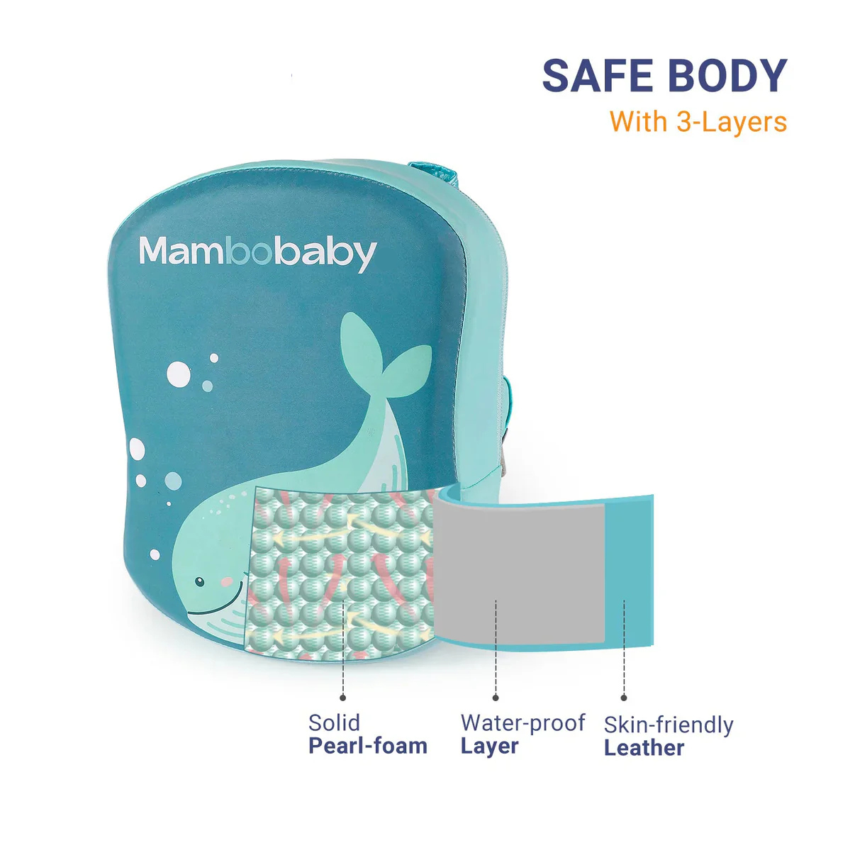 Mambobaby Back float Swim Trainer - AGES 1-6 YEARS for swim training