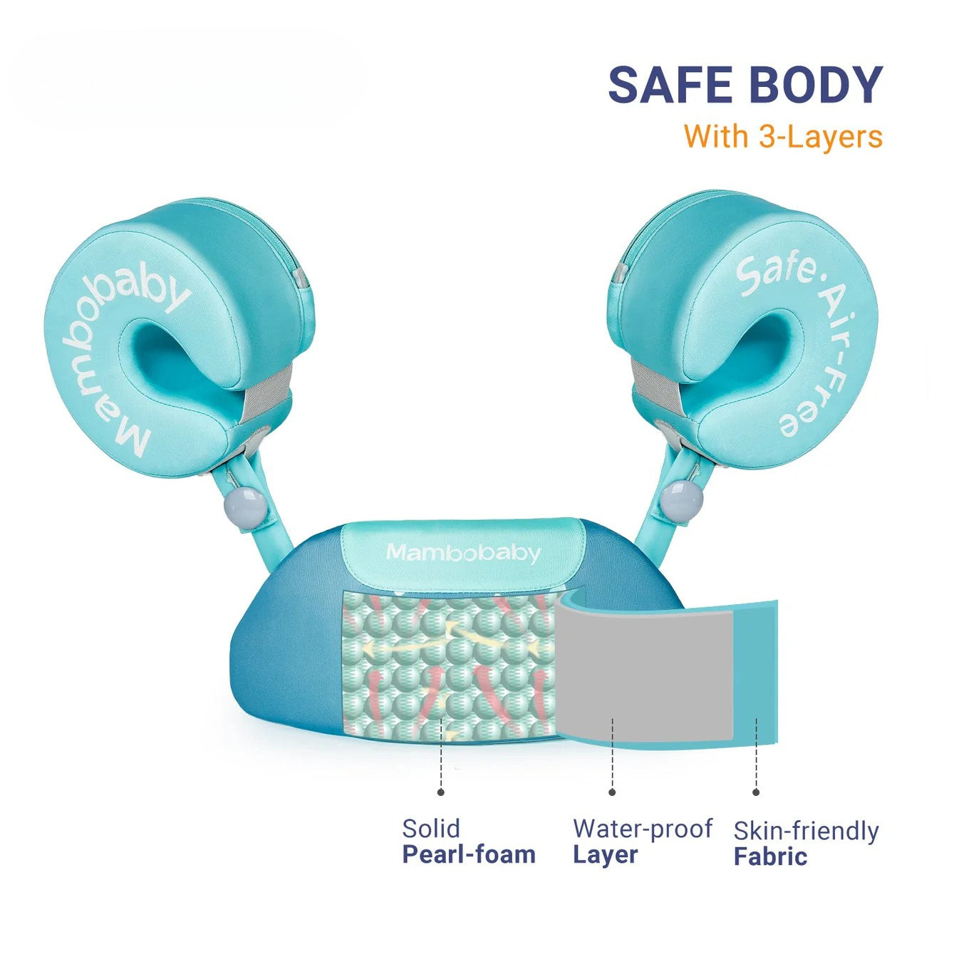 Mambobaby Air-Free Armbands Float Set Swim Trainer AGES 3-8Y for swim training