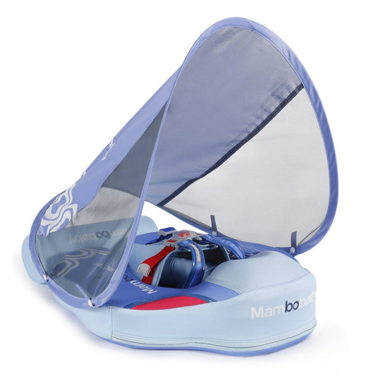 Contrasting Mambobaby Swimming Floats with Canopy (3-24 MONTHS) Blue