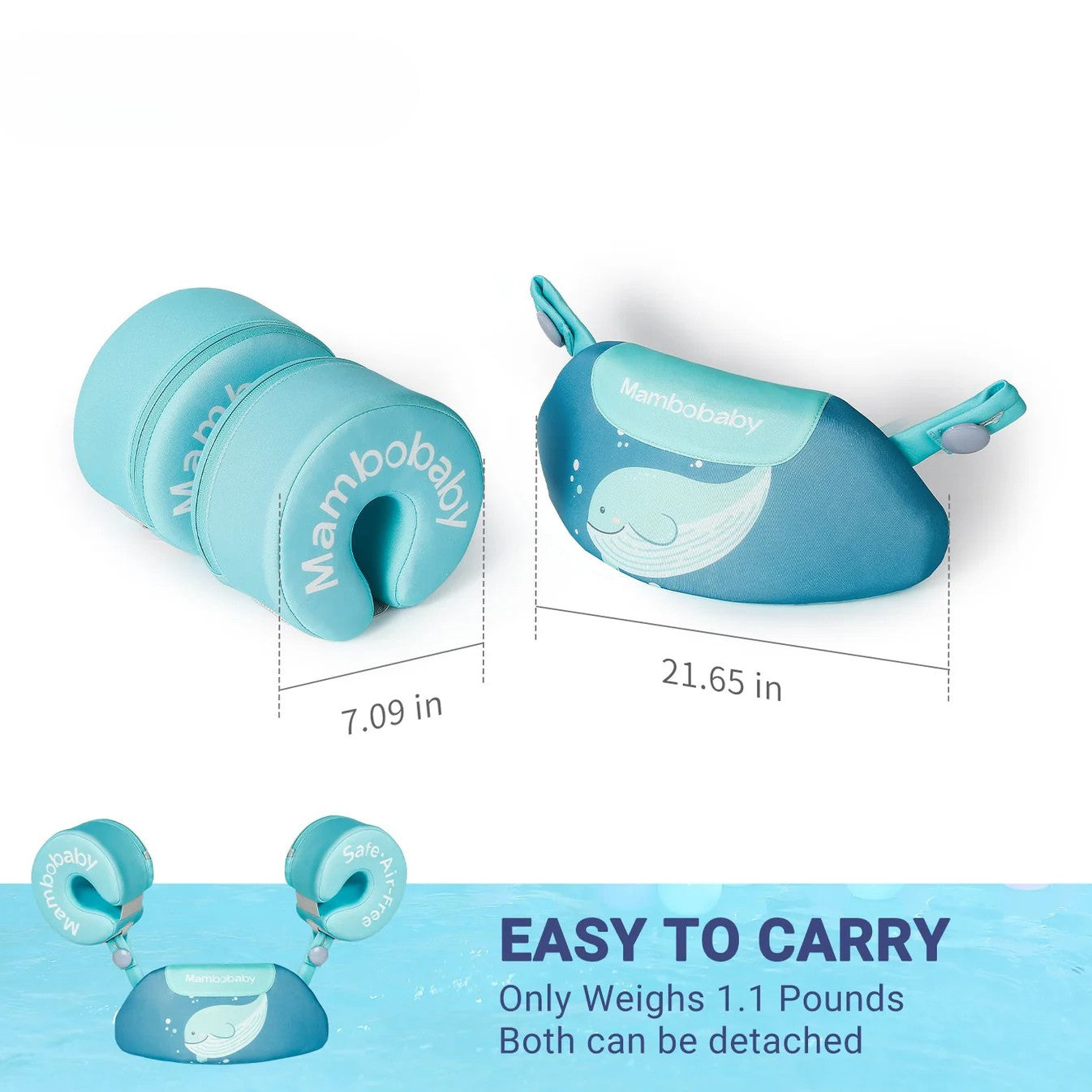 Mambobaby Air-Free Armbands Float Set Swim Trainer AGES 3-8Y for swim training