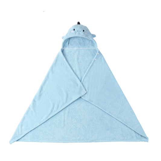 Mambobaby Adorable Hooded Baby Bath Towels Shark Blue