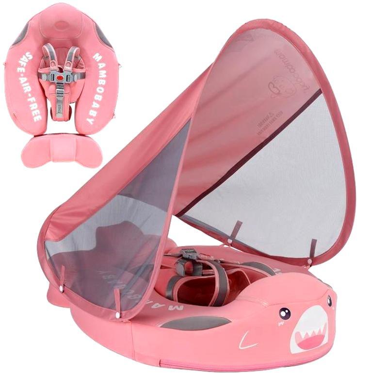 SunSplash | Premium Baby Swim Float Canopy UPF 50+ Pink Shark