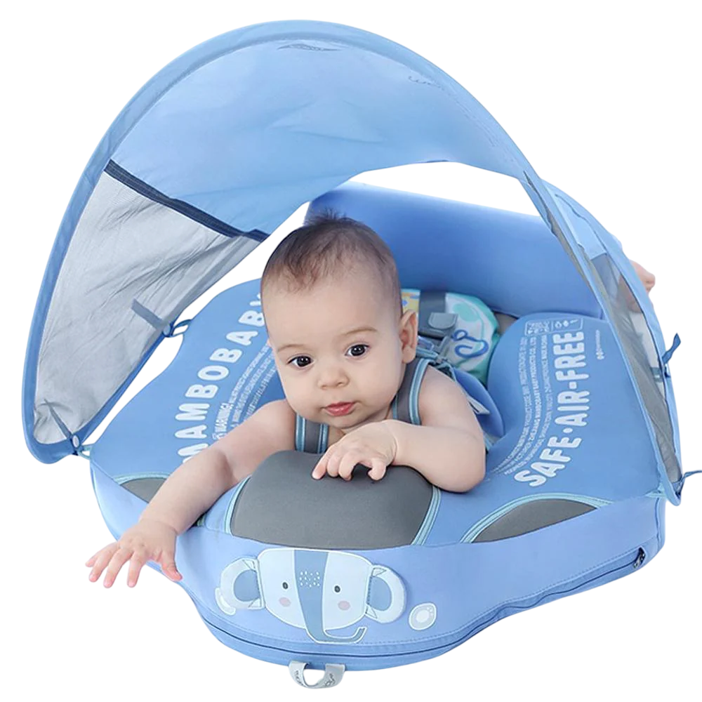 SunSplash | Premium Baby Swim Float Canopy UPF 50+ Blue Poppy